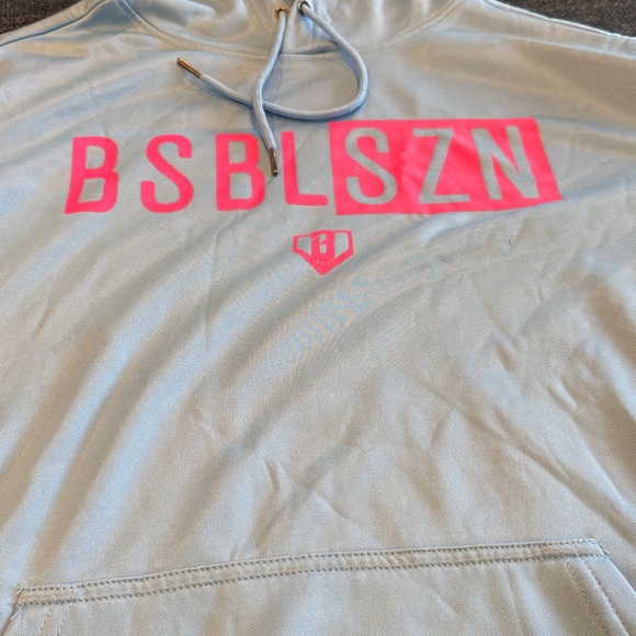 Blue Hoodie with Pink BSBL SZN Logo - Picture 2 of 9